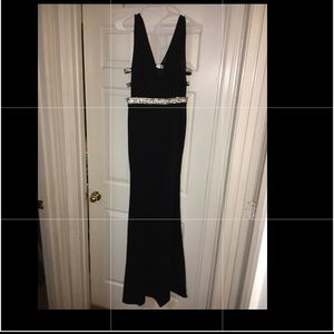 Black prom dress with a slit down the side